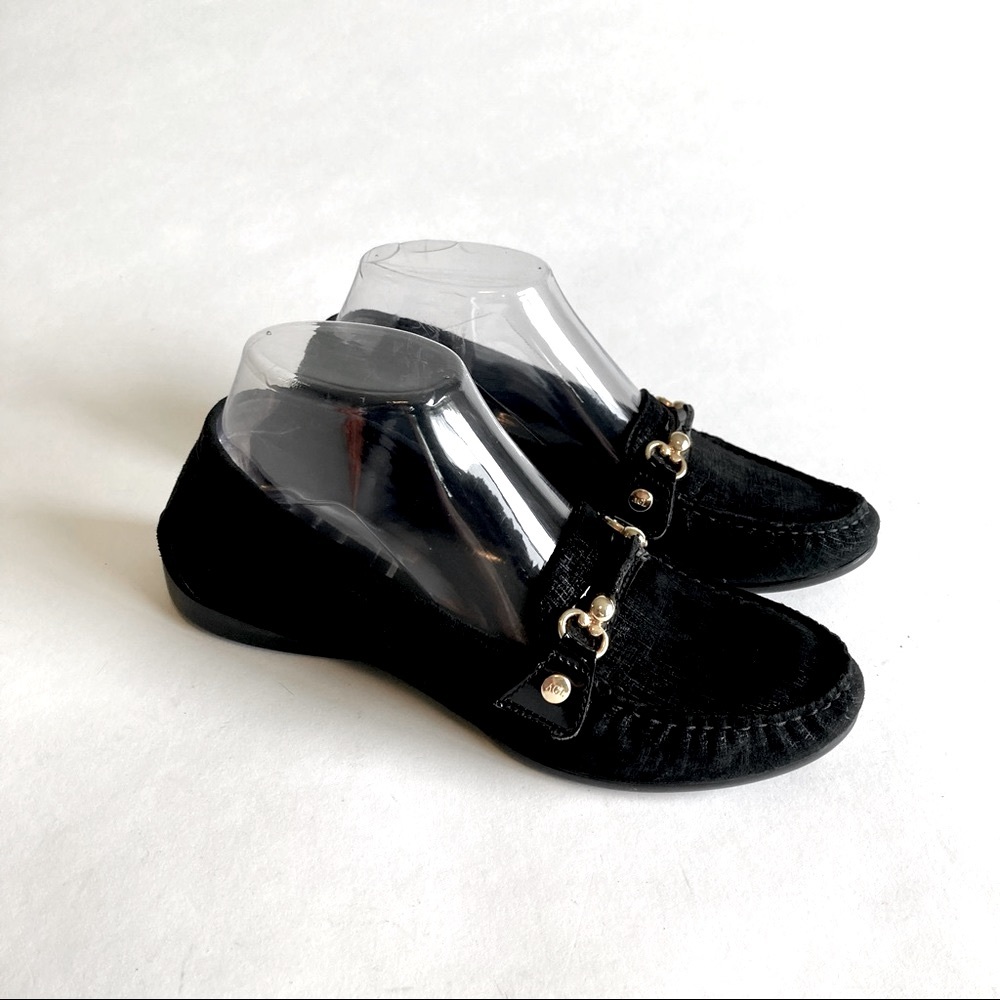 AGL Black Suede Drivers Loafers Flats size 5.5